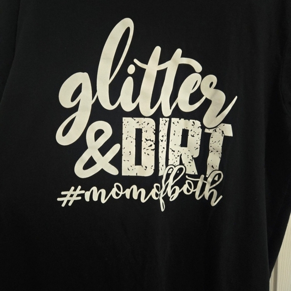 Bella+Canvas T-Shirt Women's Size XL Glitter & Dirt Black Short Sleeve Cotton - Picture 4 of 8